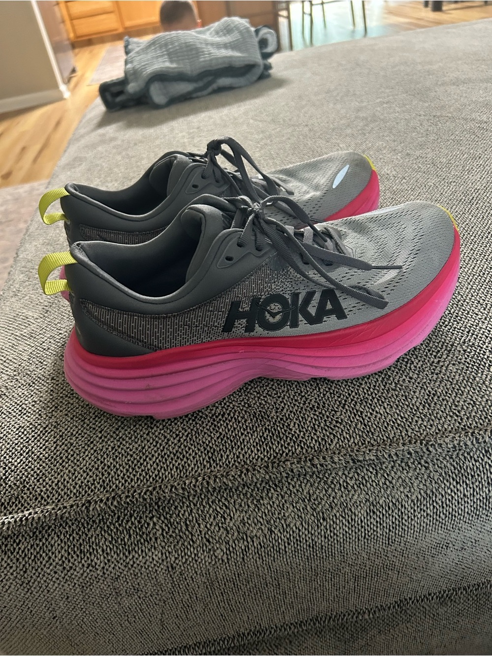 HOKA Bondi 8 Castlerock / Strawberry Running Shoes